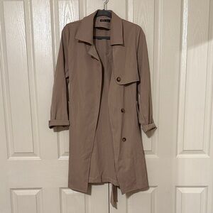 SHEIN Classic Brown Trench Coat